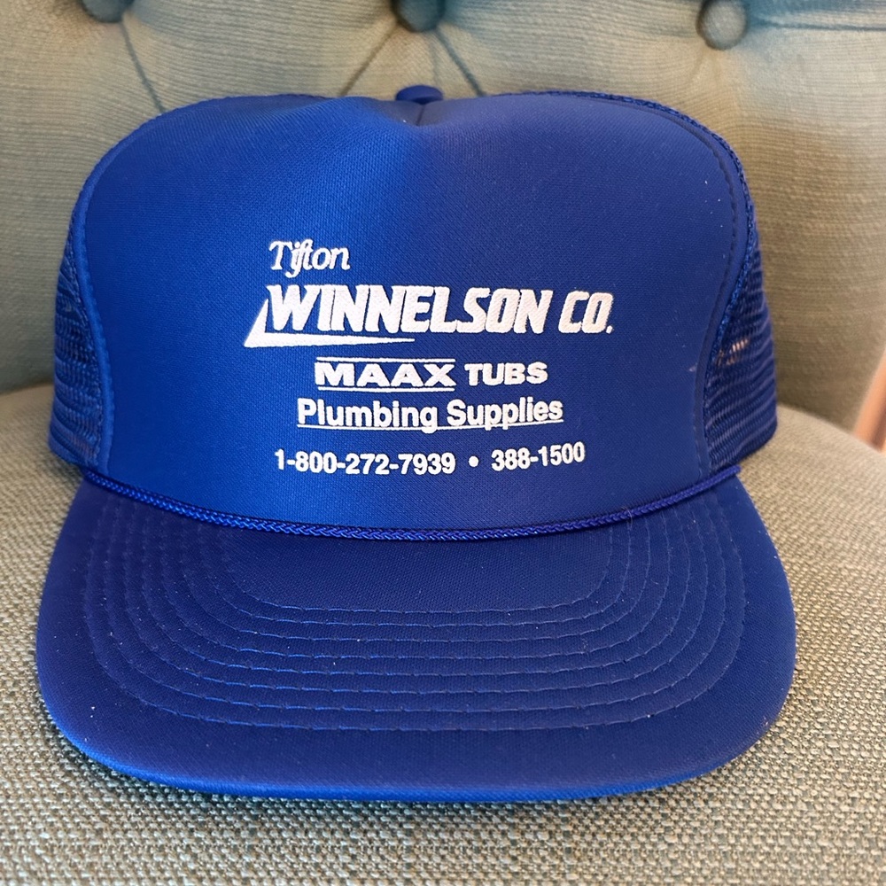 Branded blue vintage trucker hat, NWOT